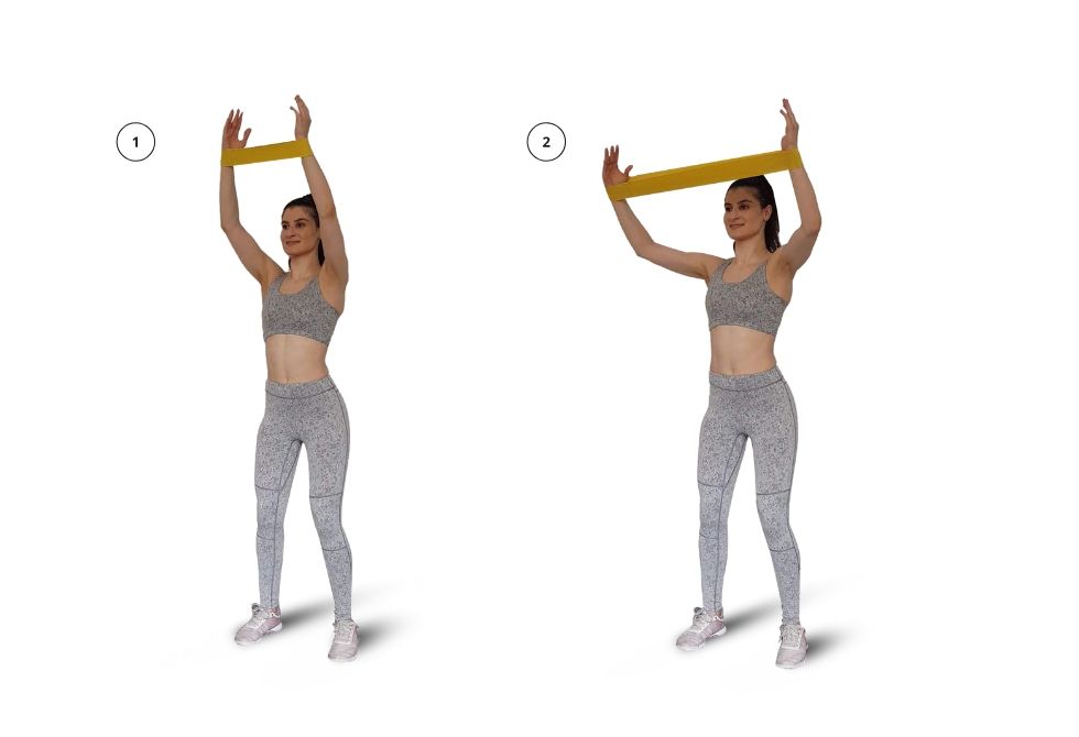 Arms - Overhead Outward Push with Short Resistance Band