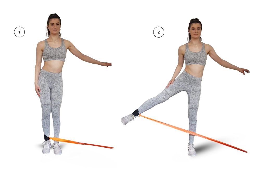 Butt Exercise Using Resistance Band