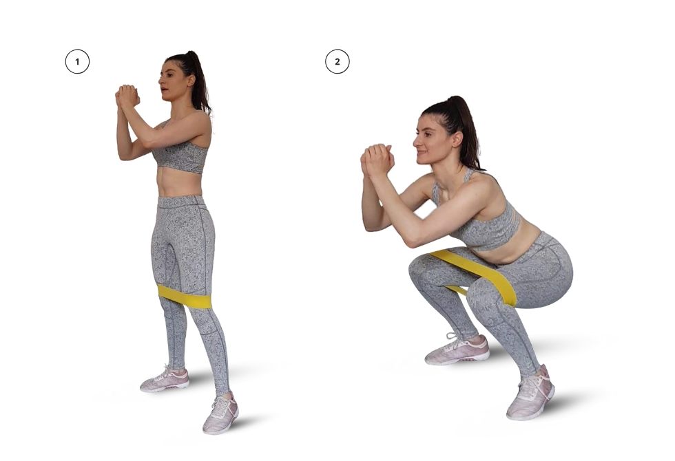 Butt - Squat with Short Resistance Band
