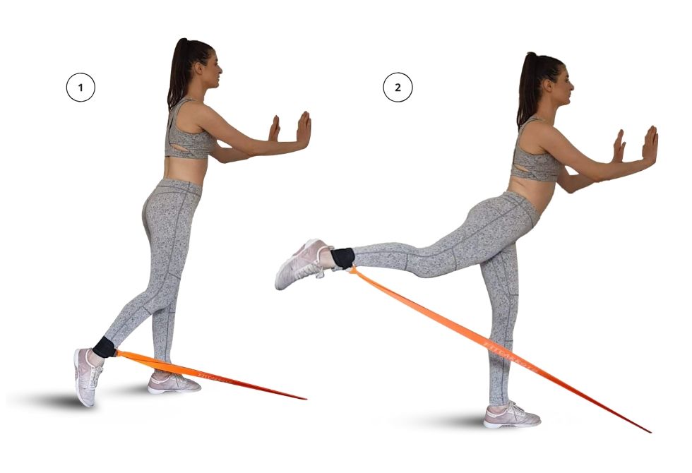 Butt - Standing Cable Kickback with Long Resistance Band