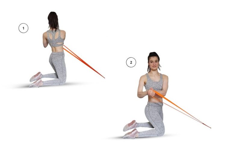 Core Seatted Ab Twist with Long Resistance Band FIT CARROTS