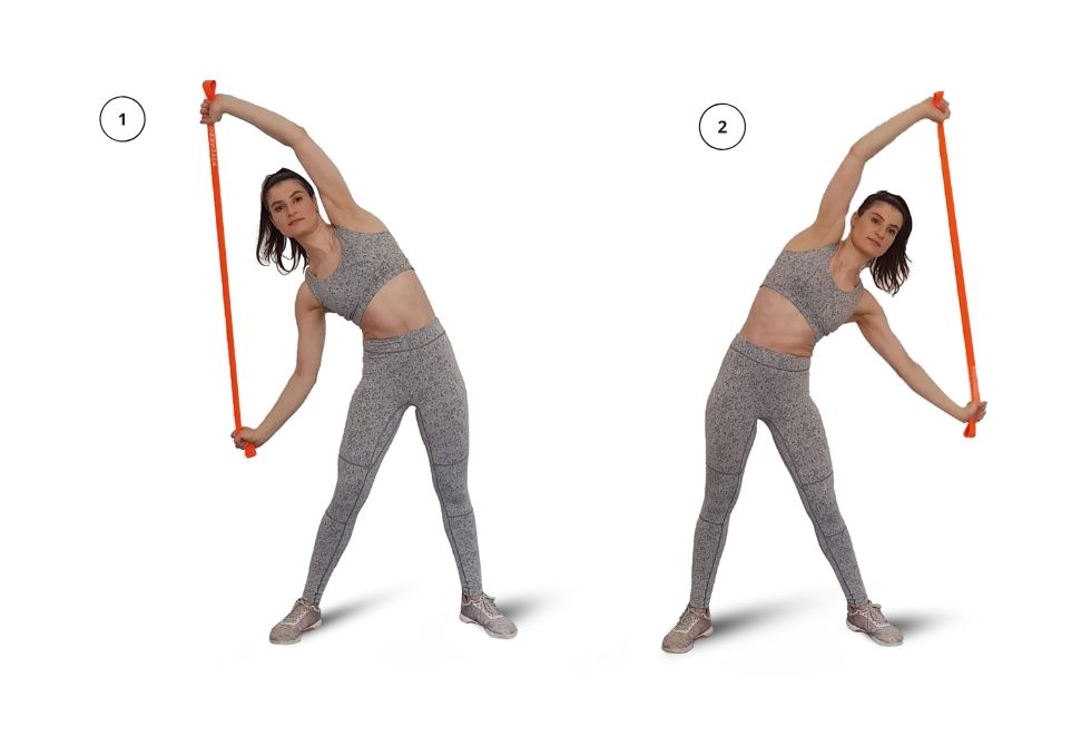 Core - Side Bends with Long Resistance Band