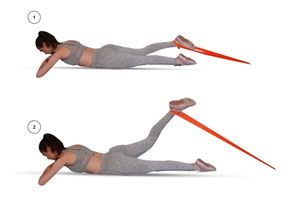 Legs - Leg Curl Prone with Long Resistance Band