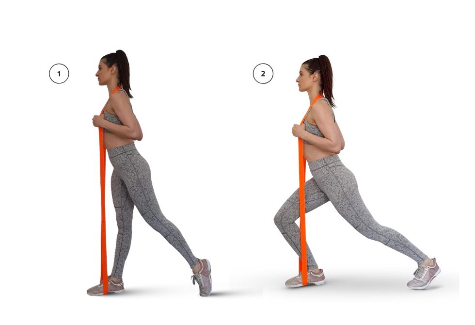 Legs - Resisted Lunge with Long Resistance Band