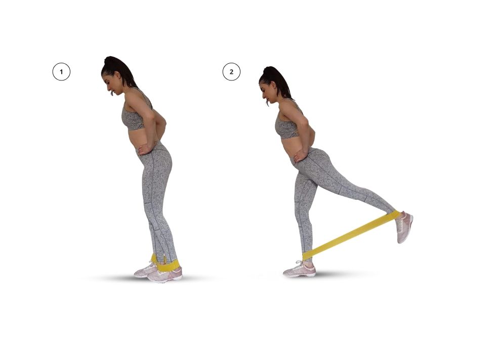 Po - Standing Hip Extension mit kurzen Fitnessband