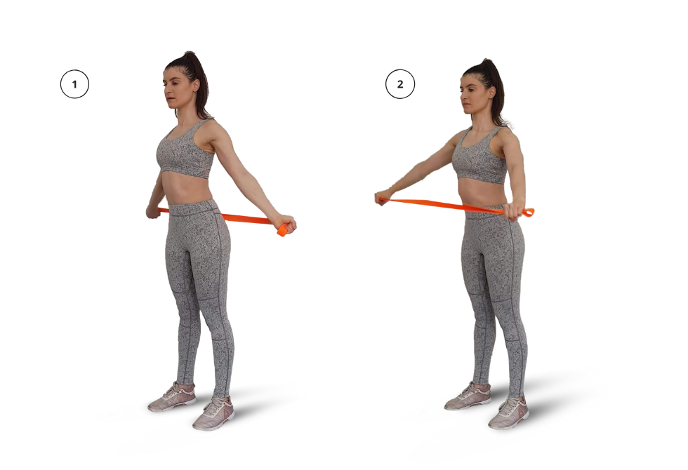 Schulter - Shoulder Stretch mit langen Fitnessband