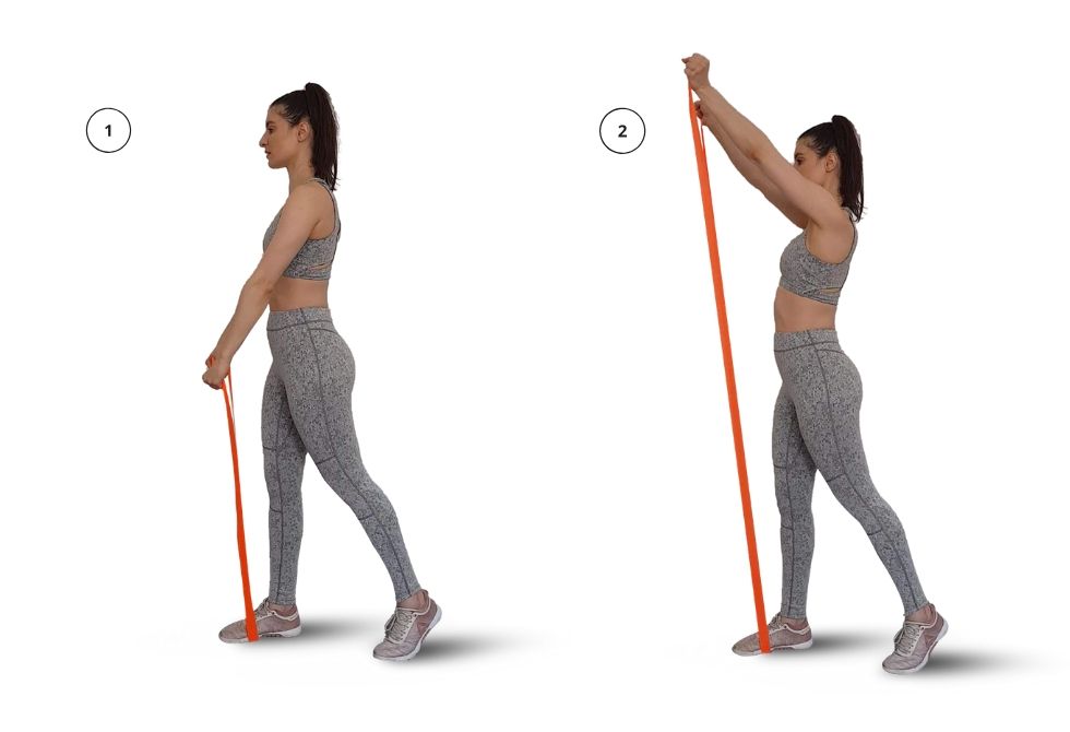 Shoulders - Front Raises with Long Resistance Band