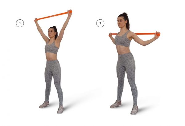 Upper Back - Overhead Pull Down with Long Resistance Band - FIT CARROTS ...