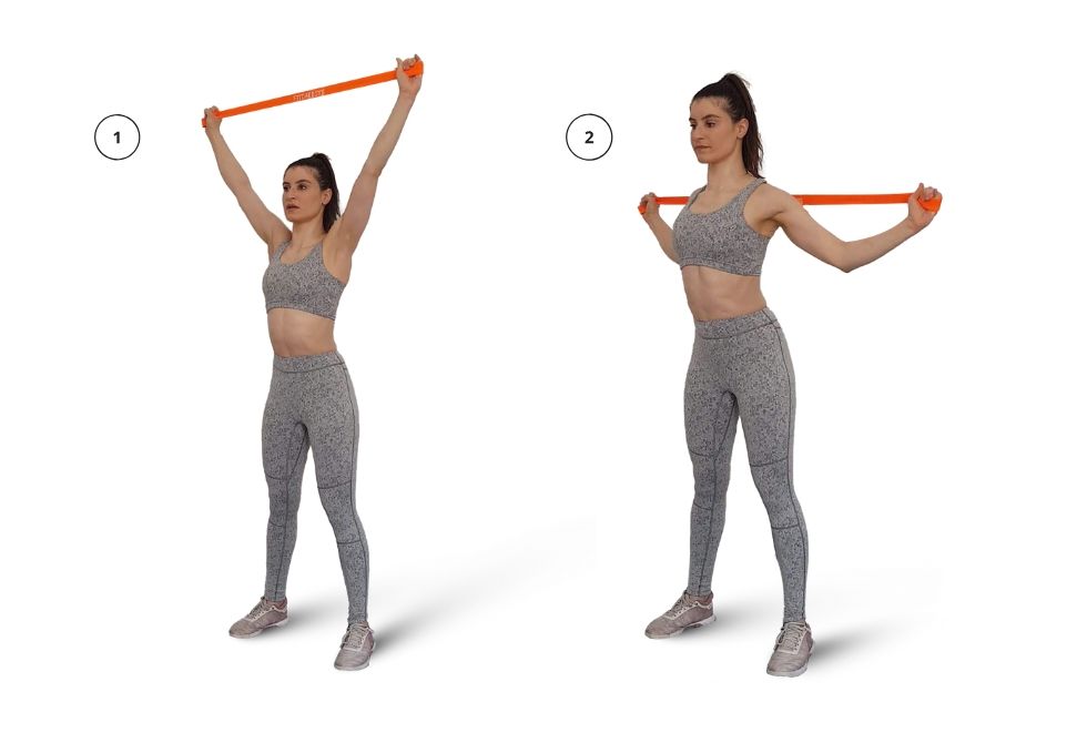 Upper Back - Overhead Pull Down with Long Resistance Band